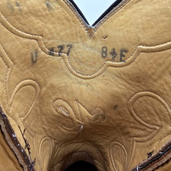 Custom Caiman Belly Cowboy Boots Mens 8.5E Brown Cherry 1 Pc Vamp Texas Western - Picture 8 of 16